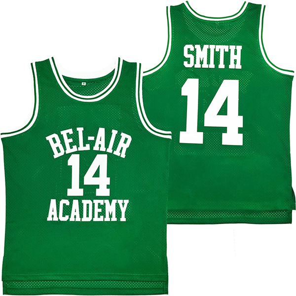 Men's Bel Air Academy #14 will smith Green Stitched Jersey - Click Image to Close